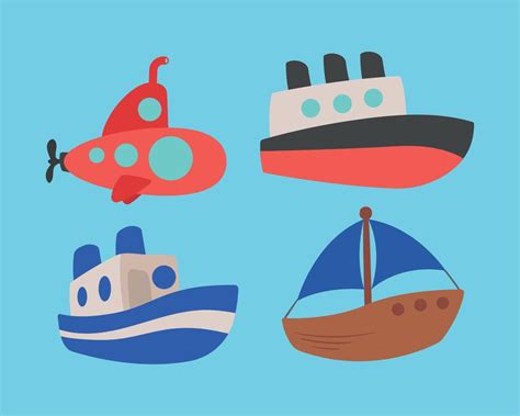 three ships and submarine 10428845 Vector Art at Vecteezy