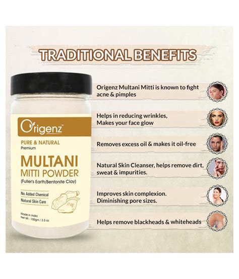 Buy Origenz Premium Multani Mitti Fuller S Earth Bentonite Clay Powder