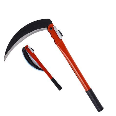 Lightweight Gardening Grass Sickle Manganese Steel Sharp Long Handle Hand Sickle Hand Scythe For