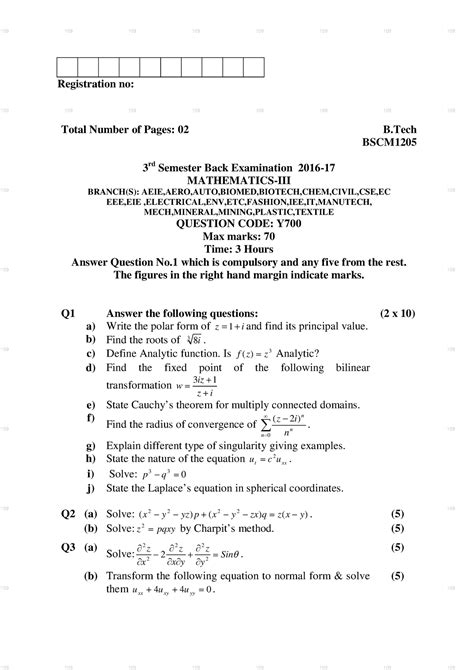 Mathematics Iii These Are Bput Previous Year Question Papers Which