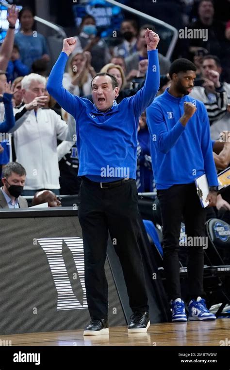 Duke Head Coach Mike Krzyzewski Celebrates After His Team Defeated Texas Tech In A College