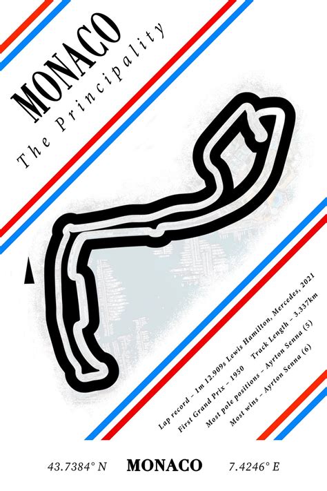 Monaco F1 Track Map 2024 Poster - Etsy