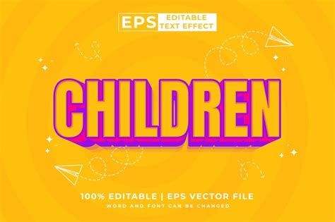 Premium Vector Editable Text Effect Children 3d Cartoon Cute Style