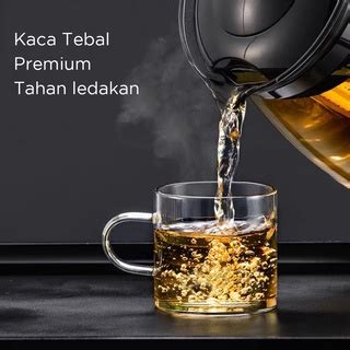 Jual Teko Teh Dengan Saringan Kaca Tempat Teh Kopi Air Transparan