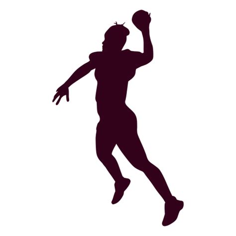 Jumping Woman Handball Player People Silhouette PNG SVG Design For T