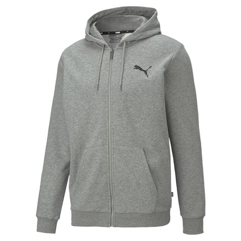 Bluza z kapturem męska Puma ESSENTIAL SMALL LOGO FULL ZIP TR szara