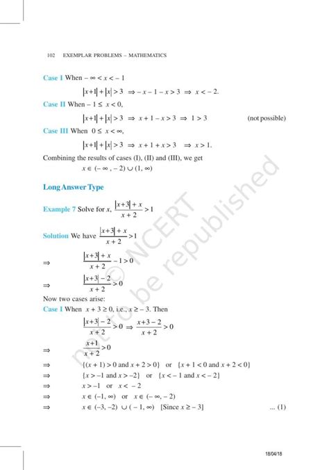 Ncert Exemplar Book For Class 11 Maths Chapter 6 Linear Inequalities