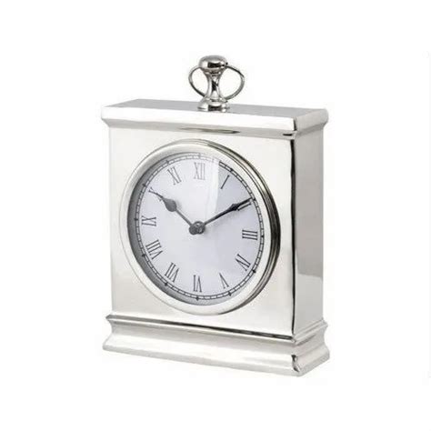 Stainless Steel Analog Executive Desk Clock, Shape: Rectangle ...