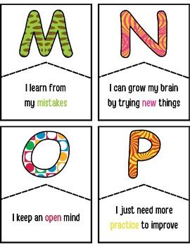 My Growth Mindset Self Talk Alphabet By Butterfly Potential Tpt