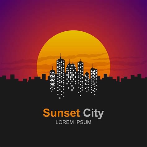 Premium Vector City Skyline At Sunset