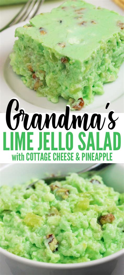 Grandma S Lime Green Jello Salad Recipe With Cottage Cheese And Pineapple Recipe Jello