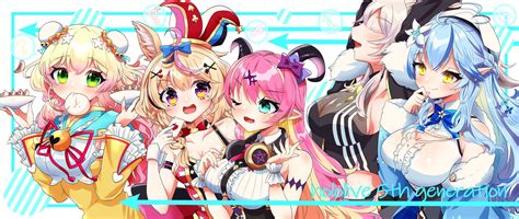 Wallpaper Hololive Yukihana Lamy Shishiro Botan Omaru Polka