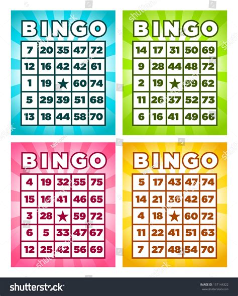 Colorful Set Bingo Cards Stock Illustration 157144322 | Shutterstock