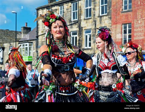 Belly Dancers (the 400 Roses troupe), at the Otley Folk festival, West ...