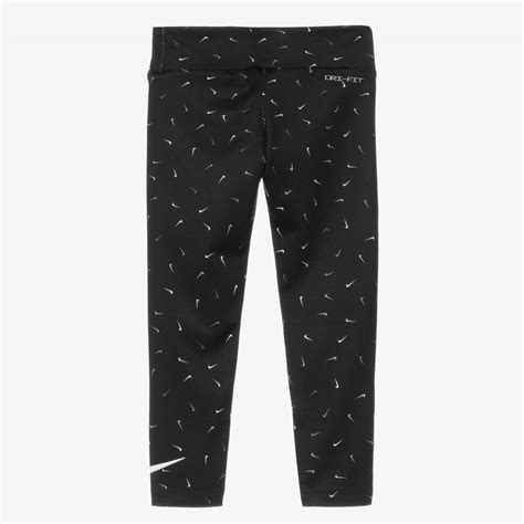 Nike - Girls Black Swoosh Leggings | Childrensalon Outlet