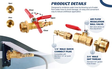 Amazon Hotop Winterize Blowout Adapter With Inch Male Quick