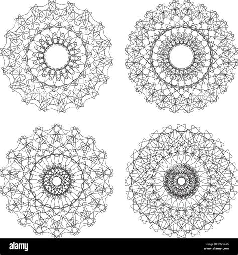 Conjunto de líneas entrecruzadas rosetas de vectores Imagen Vector de