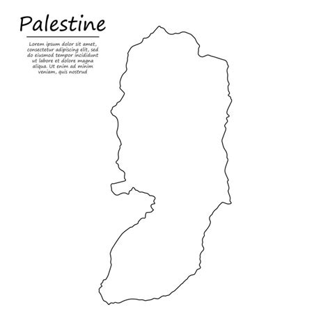 Simple outline map of Palestine, silhouette in sketch line style 21850009 Vector Art at Vecteezy