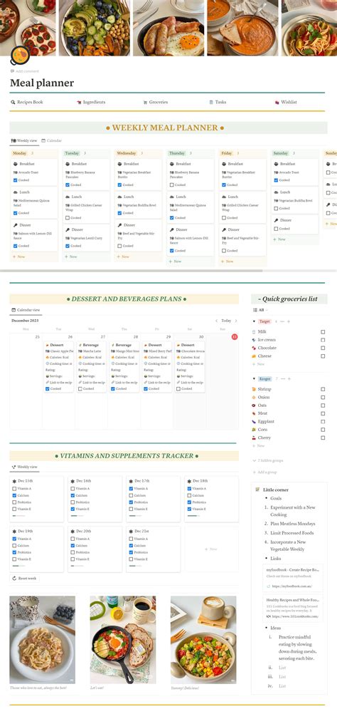 Meal Planner Notion Template Lifeplanner In 2024 Meal Planner