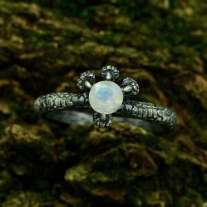 Moonstone Dragon Claw Fantasy Wedding Ring In Silver Simple Etsy