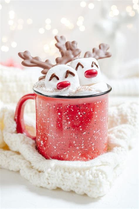 Hot Chocolate With Melted Marshmallow Snowman Stock Photo Image Of Seasonal Celebration