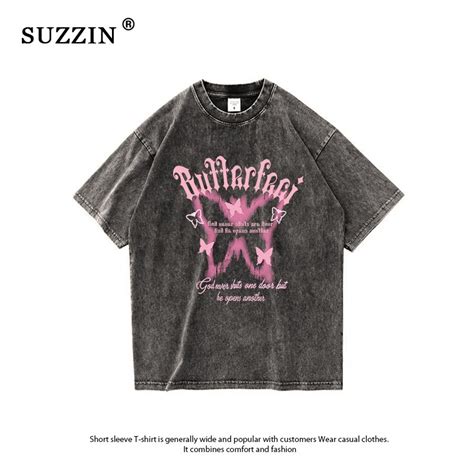 Jual SUZZIN Washed Kaos Oversize T Shirt Hitam Kebesaran Kaos Berbentuk