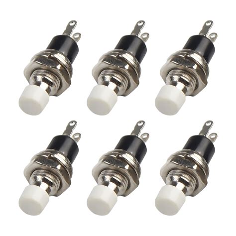 6Pcs PBS 110 7mm Round Button Momentary Self Resetting Push Button