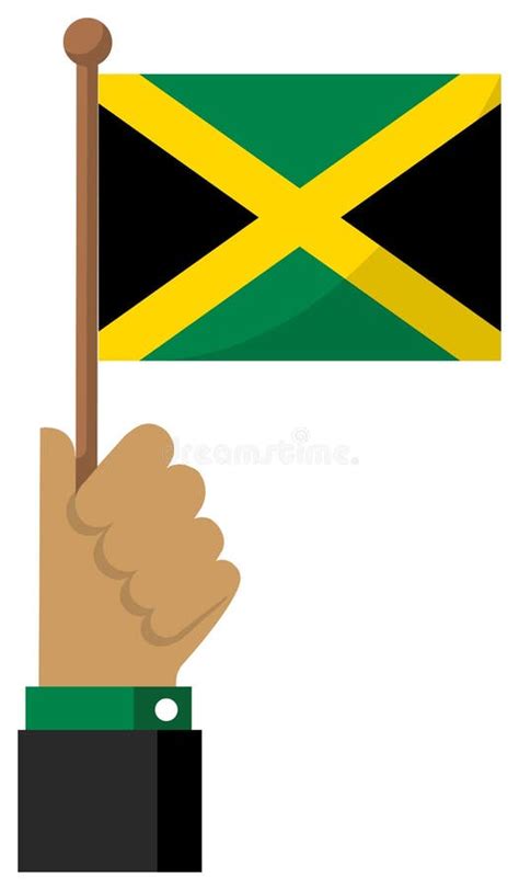 Titular Da Bandeira Nacional Na M O Jamaica Ilustra O Do Vetor