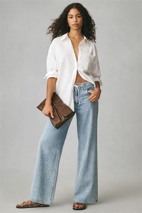 Paige Zoe High Rise Tie Waist Wide Leg Jeans Anthropologie Korea