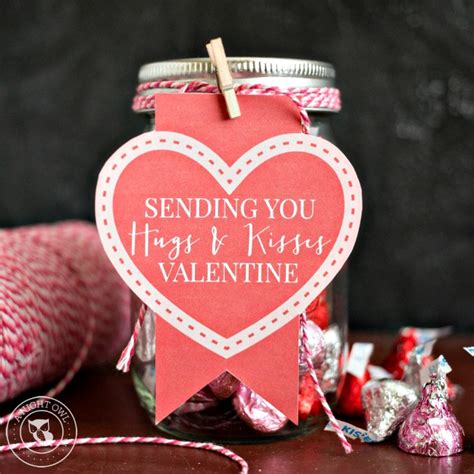 Hugs and Kisses Mason Jar Valentines - A Night Owl Blog