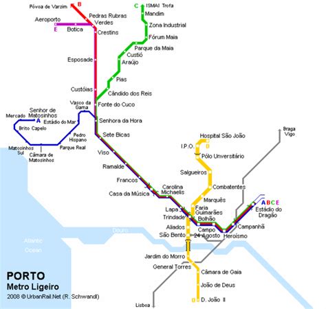 Porto Metro Ligeiro Map - Porto Portugal • mappery