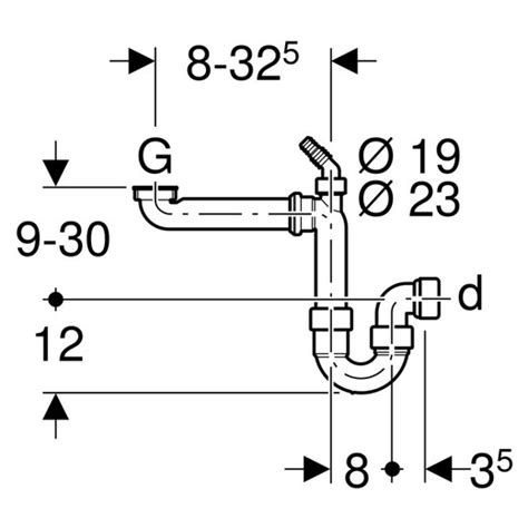 Sif N Curvo Geberit Para Fregadero Con Salida Horizontal Blanco