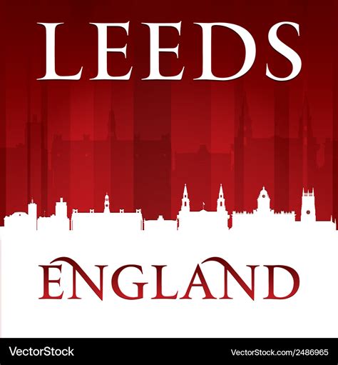 Leeds England City Skyline Silhouette Royalty Free Vector