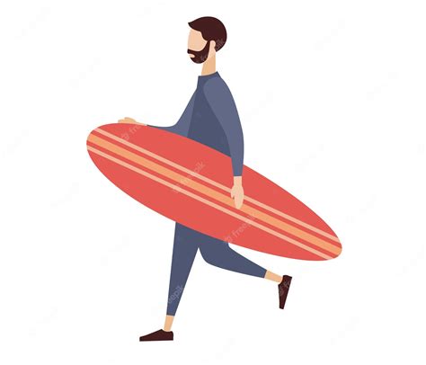 Homem Surfista Com Prancha De Surf Pessoas Do Surf Conceito De Surf Esporte Aquático De Praia