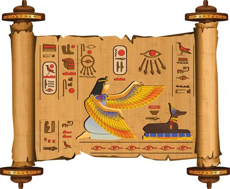 Ancient Egypt Papyrus Scroll With Wooden Rods Vector Art At