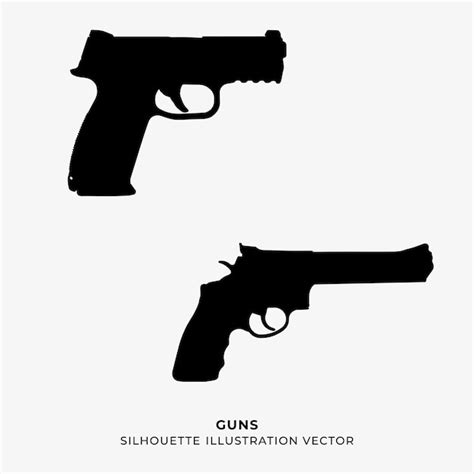 Premium Vector Guns Silhouette Vector Illustration Isolated Illustration