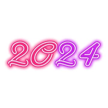 Año Nuevo 2024 Estilo Neón Vector PNG Dibujos Año Nuevo Dibujos 2024