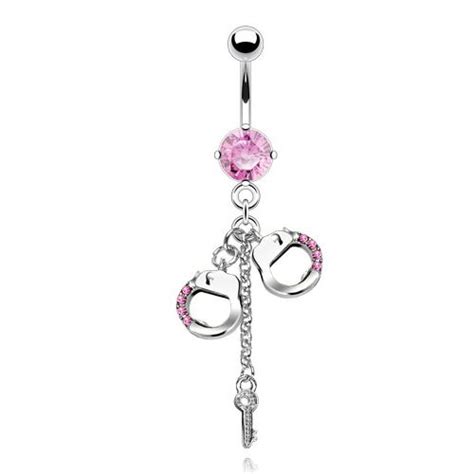 Navelpiercing Ketting Handboeien Roze LMPiercings Nl Handboeien