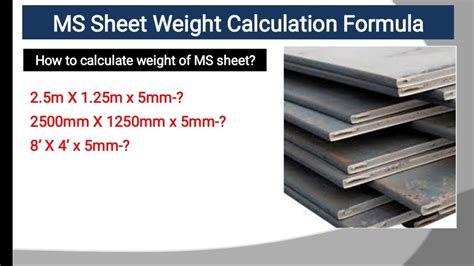 How To Calculate Weight Of Mild Steel Plate Ms Plate Calculation Ms