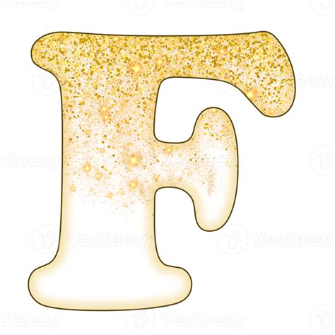 Half Gold Glitter Alphabet Png