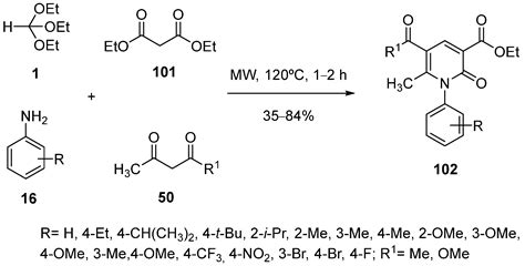 Reactions Free Full Text One Pot Reactions Of Triethyl Orthoformate