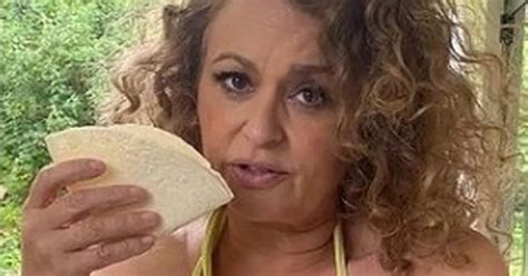 Loose Women S Nadia Sawalha Recreates Kim Kardashian Swimwear Pic In Yellow String Bikini
