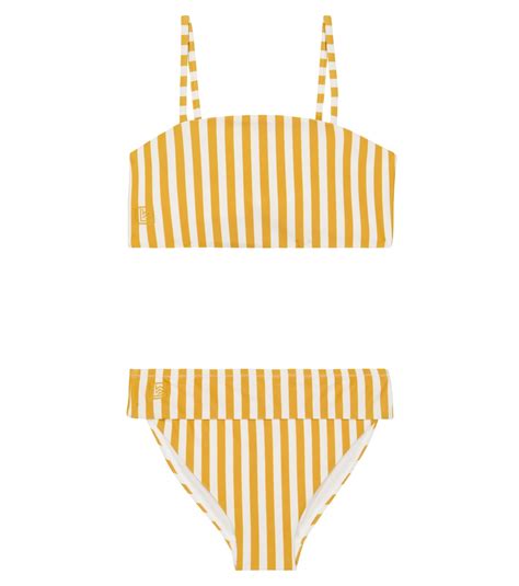 Lucette Striped Bikini In Yellow Liewood Mytheresa