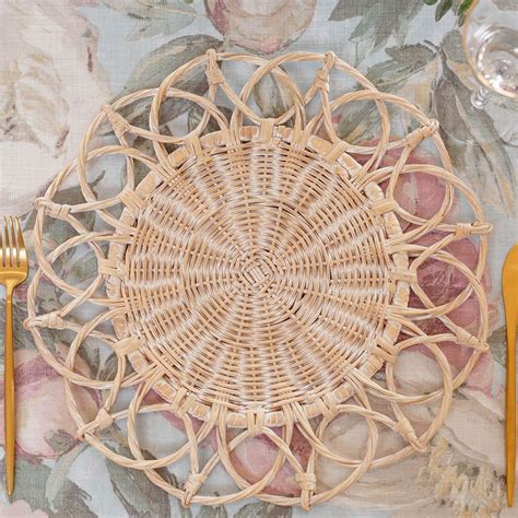 2 Pack Handwoven Rattan Placemats wicker Table Mats For Dinner ブランド買う