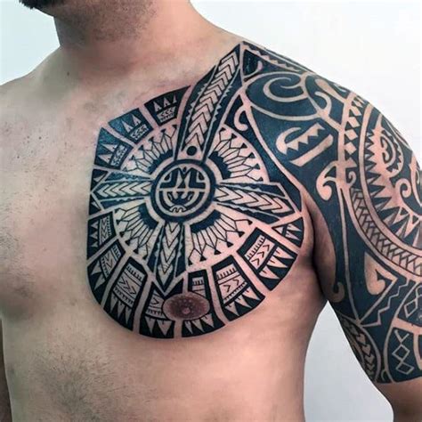 80 Tribal Shoulder Tattoos For Men - Masculine Design Ideas