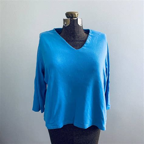 Coldwater Creek Women S Blue T Shirt Depop