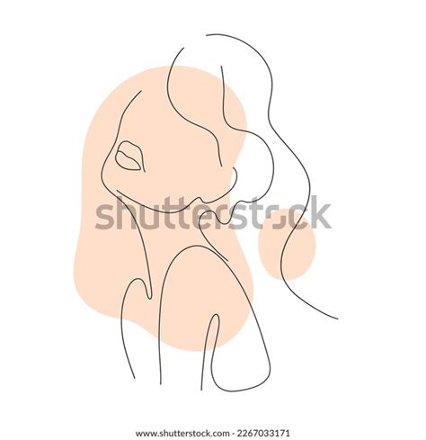 Line Art Woman Silhouette On Nude Stock Vector Royalty Free Shutterstock