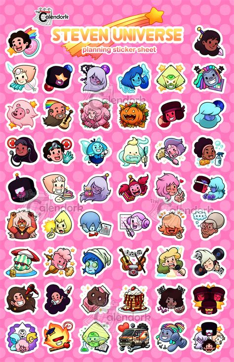 Steven Universe Planning Sticker Sheet The Calendork