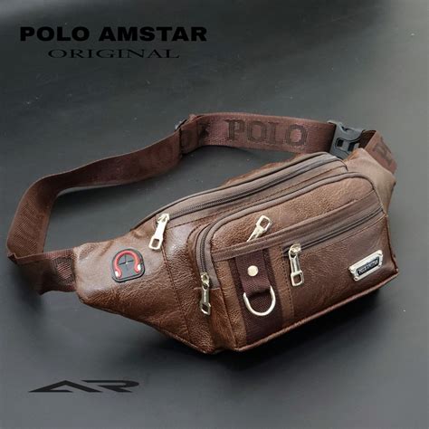 Jual Waistbag Pu Leather Premium Polo Amstar Original Tas Selempang