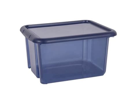 Eda Plastique Boite De Rangement Funny Box L Bleu Profond Acidule